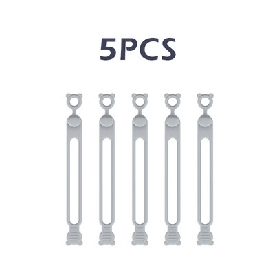 5 bucăți din silicon pentru cablu de date pentru telefon, organizator de cabluri, legături de înfășurare, suport de gestionare a firului, mouse-ul, încărcător pentru căști, clemă, bandă de inel