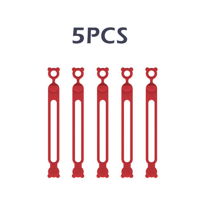 5 bucăți din silicon pentru cablu de date pentru telefon, organizator de cabluri, legături de înfășurare, suport de gestionare a firului, mouse-ul, încărcător pentru căști, clemă, bandă de inel