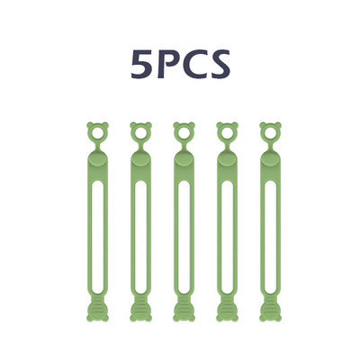 5 bucăți din silicon pentru cablu de date pentru telefon, organizator de cabluri, legături de înfășurare, suport de gestionare a firului, mouse-ul, încărcător pentru căști, clemă, bandă de inel