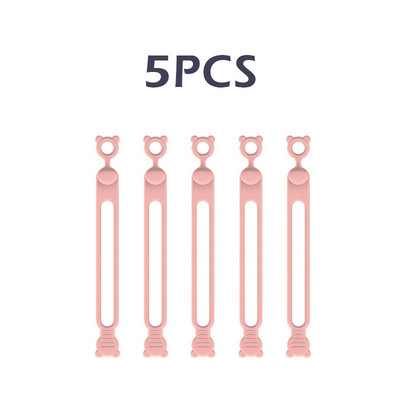 5 bucăți din silicon pentru cablu de date pentru telefon, organizator de cabluri, legături de înfășurare, suport de gestionare a firului, mouse-ul, încărcător pentru căști, clemă, bandă de inel