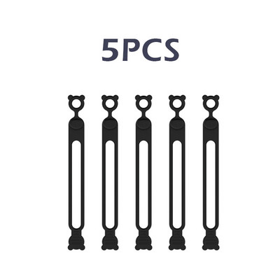 5 bucăți din silicon pentru cablu de date pentru telefon, organizator de cabluri, legături de înfășurare, suport de gestionare a firului, mouse-ul, încărcător pentru căști, clemă, bandă de inel