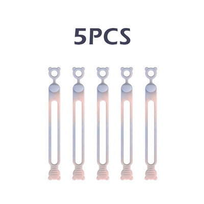 5 bucăți din silicon pentru cablu de date pentru telefon, organizator de cabluri, legături de înfășurare, suport de gestionare a firului, mouse-ul, încărcător pentru căști, clemă, bandă de inel