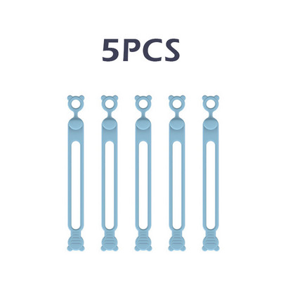 5 bucăți din silicon pentru cablu de date pentru telefon, organizator de cabluri, legături de înfășurare, suport de gestionare a firului, mouse-ul, încărcător pentru căști, clemă, bandă de inel