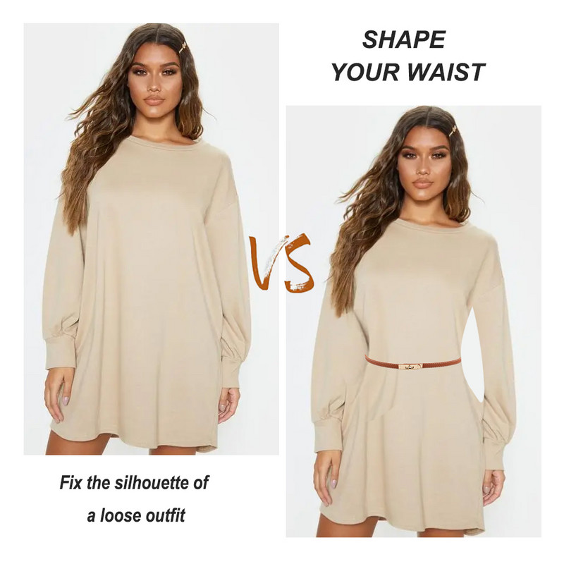 Aettechgd Cureaua de piele pentru femei 2023 Rochie de blocare Blugi Cureaua de pulover Cureaua de lux cu centura de lux Decorare haine de inalta calitate