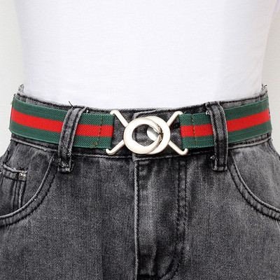 Naiste vabaaja kootud nööpnõelaga pandlaga meeste vöö kootud lõuendist elastsed laiendatavad punutud venivööd naiste teksad