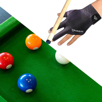 1pc Polyester Snooker Billiard Cue Glove Pool Left Hand Open Three Finger Accessory Billiard Sports Supplies