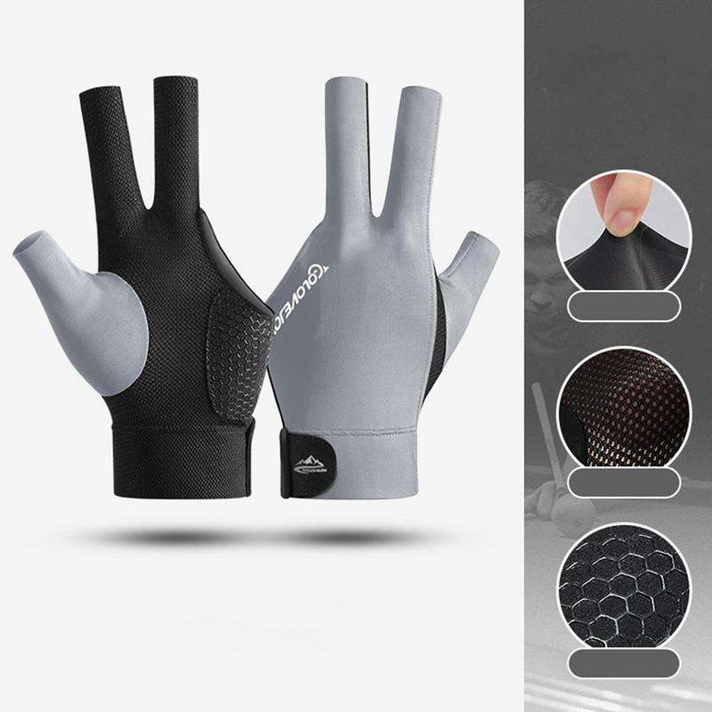 1 vnt. poliesterio snukerio biliardo pirštinės su kairę ranką atidarytais trimis pirštais priedai biliardo sporto reikmenys