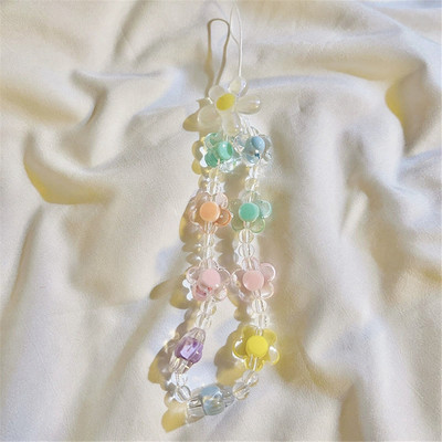 Summer Fresh Slatka breskvasta narukvica s perlama Traka Univerzalna torbica za telefon Lanac Otporan na udarce Traka za mobilni telefon Traka za ručni zglob