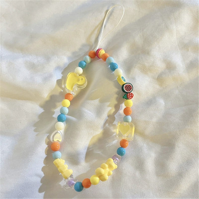 Summer Fresh Slatka breskvasta narukvica s perlama Traka Univerzalna torbica za telefon Lanac Otporan na udarce Traka za mobilni telefon Traka za ručni zglob