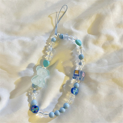 Summer Fresh Slatka breskvasta narukvica s perlama Traka Univerzalna torbica za telefon Lanac Otporan na udarce Traka za mobilni telefon Traka za ručni zglob