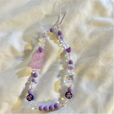 Summer Fresh Slatka breskvasta narukvica s perlama Traka Univerzalna torbica za telefon Lanac Otporan na udarce Traka za mobilni telefon Traka za ručni zglob