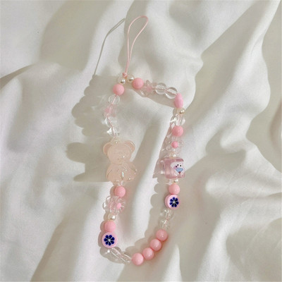 Summer Fresh Slatka breskvasta narukvica s perlama Traka Univerzalna torbica za telefon Lanac Otporan na udarce Traka za mobilni telefon Traka za ručni zglob