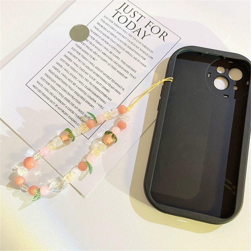 Summer Fresh Slatka breskvasta narukvica s perlama Traka Univerzalna torbica za telefon Lanac Otporan na udarce Traka za mobilni telefon Traka za ručni zglob