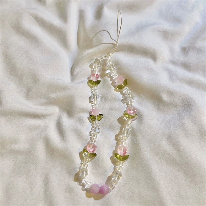 Summer Fresh Slatka breskvasta narukvica s perlama Traka Univerzalna torbica za telefon Lanac Otporan na udarce Traka za mobilni telefon Traka za ručni zglob