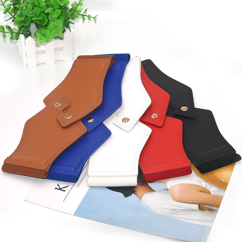 Fashion PU Δερμάτινη φαρδιά ζώνη Γυναικεία ζώνη μέσης All Match Γυναικείο φόρεμα πουπουλένιο παλτό Ζώνες κορσέ Μασίφ λουράκι μέσης ελαστική ζώνη