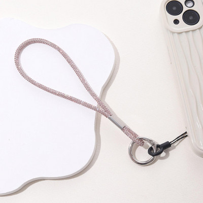 Colier cu șnur de cristal Insigna de identificare Breloc pentru telefon mobil Curea snur cu sclipici Strass Curea strălucitoare pentru gât Funie agățată Acces la telefon