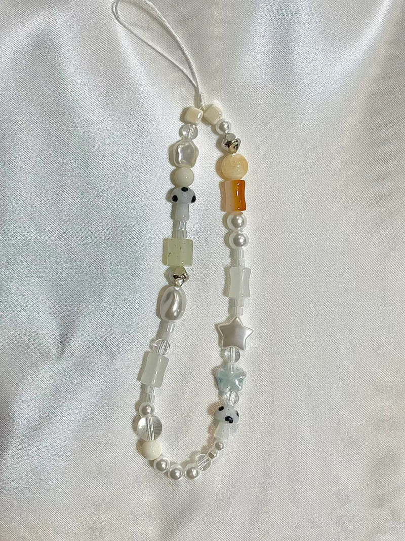 Retro Sweet Star Y2K Mushroom Silver Bead Telefoni amuletid Rihmapael iPhone`ile Samsung Books Kaamera ripatsiketi tarvikud