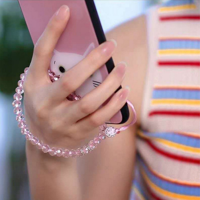 Curele pentru telefon mobil din cristal de lux Curele de șnur Mărgele antiderapante Husă pentru telefon Lanț suspendat Cureaua pentru mână Suport cablu frânghie Chei Bling