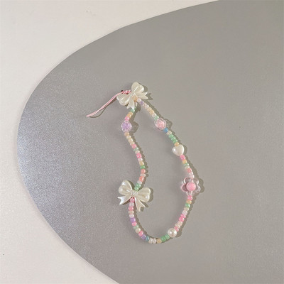 Love Heart Bow Lanac za mobitel s perlama Remen za zapešće Žene Djevojka Privjesak za ključeve Privjesak Torbica za mobilni telefon Dodaci Nakit Ženski