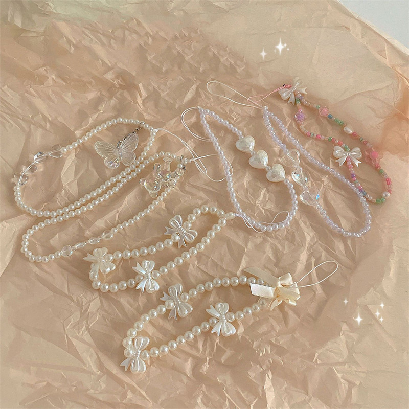 Armastussüdame vibu helmestega mobiiltelefoni kett Randmepael Naistele Tüdrukutele Võtmehoidja ripats Mobiiltelefoni ümbris Aksessuaarid Ehted Naistele