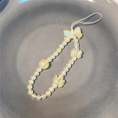 Sweet Phone Charm Lanyard Bow Pearl Αλυσίδα κινητού Y2k Κοσμήματα Λουράκι τηλεφώνου Αντι-απώλειες Αλυσίδα τηλεφώνου Κρεμαστό καλώδιο κινητού τηλεφώνου