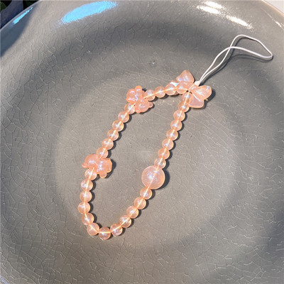 Sweet Phone Charm Lanyard Bow Pearl Αλυσίδα κινητού Y2k Κοσμήματα Λουράκι τηλεφώνου Αντι-απώλειες Αλυσίδα τηλεφώνου Κρεμαστό καλώδιο κινητού τηλεφώνου
