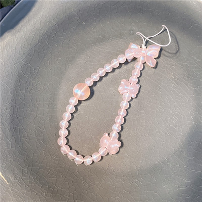 Sweet Phone Charm Lanyard Bow Pearl Αλυσίδα κινητού Y2k Κοσμήματα Λουράκι τηλεφώνου Αντι-απώλειες Αλυσίδα τηλεφώνου Κρεμαστό καλώδιο κινητού τηλεφώνου
