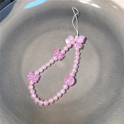 Sweet Phone Charm Lanyard Bow Pearl Αλυσίδα κινητού Y2k Κοσμήματα Λουράκι τηλεφώνου Αντι-απώλειες Αλυσίδα τηλεφώνου Κρεμαστό καλώδιο κινητού τηλεφώνου