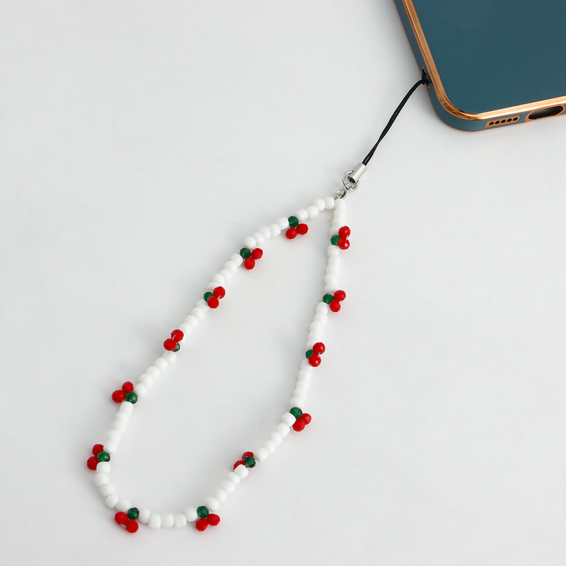 2023 Trendy mobilni remen za telefon šarm trešnja telefonski lanac s perlama Nakit za žene Anti-Lost Lanyard Poklon privjesak za ključeve Veleprodaja