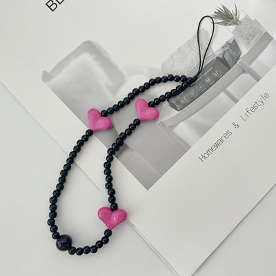 1-osaline Korea moetelefoni kaelapael Lihtne ühevärviline lühike telefonirihm Armas südamestiilis telefoni ripatstelefoni tarvikud