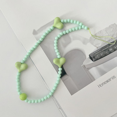 1-osaline Korea moetelefoni kaelapael Lihtne ühevärviline lühike telefonirihm Armas südamestiilis telefoni ripatstelefoni tarvikud