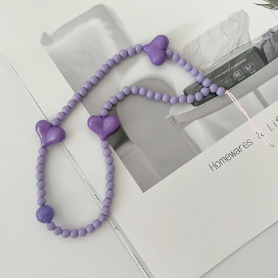 1-osaline Korea moetelefoni kaelapael Lihtne ühevärviline lühike telefonirihm Armas südamestiilis telefoni ripatstelefoni tarvikud