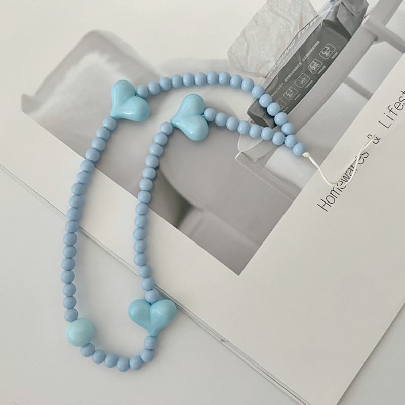 1-osaline Korea moetelefoni kaelapael Lihtne ühevärviline lühike telefonirihm Armas südamestiilis telefoni ripatstelefoni tarvikud