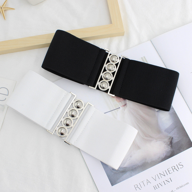 Női széles öv női tervező vastag test öv öv divatos rugalmas ruha női luxus fehér öv gumi piros derék 19