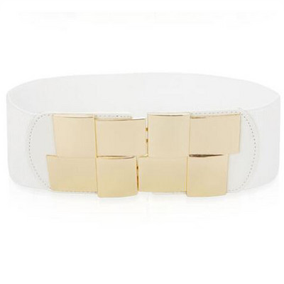 Moteriškas tamprus plataus juosmens diržas Moteriška elastinga suknelė „Cummerbund“ su sagtimi, tamprus, madingi, susegti diržai, moteriška juosmens juosta