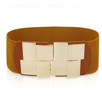 Moteriškas tamprus plataus juosmens diržas Moteriška elastinga suknelė „Cummerbund“ su sagtimi, tamprus, madingi, susegti diržai, moteriška juosmens juosta