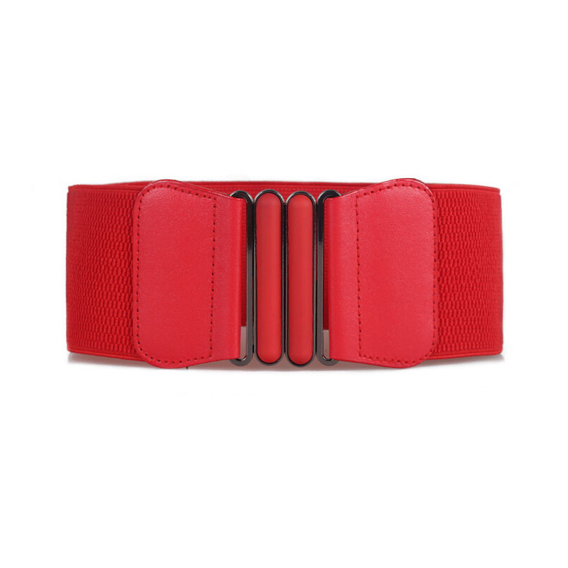 Moteriškas tamprus plataus juosmens diržas Moteriška elastinga suknelė „Cummerbund“ su sagtimi, tamprus, madingi, susegti diržai, moteriška juosmens juosta