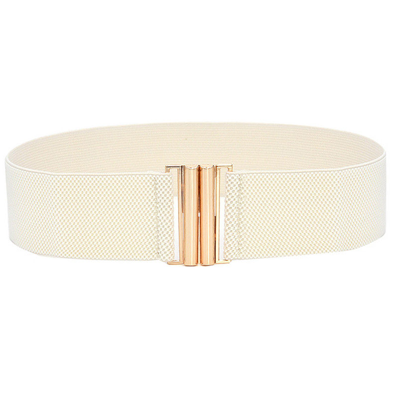 Lady ühevärviline pandlaga lai kunstnahast elastne vöörihm teksapükstele