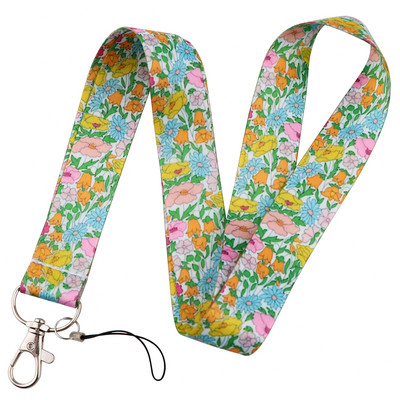 Värvilised lilled telefonipaela kaelarihm võtme ID-kaardi mobiiltelefoni rihmad USB märgihoidja jaoks DIY riputusnöör köis
