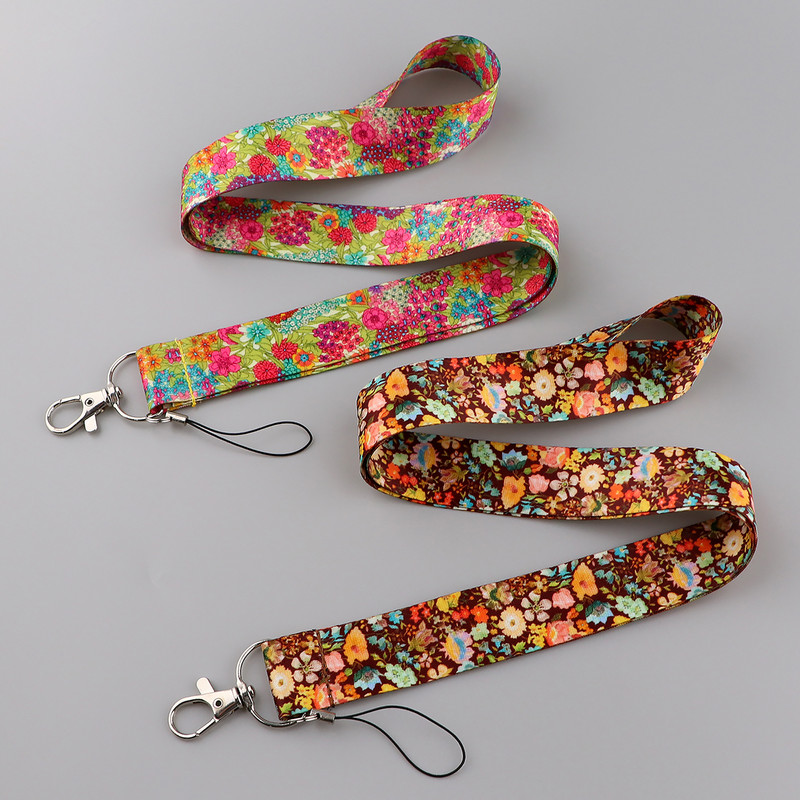Värvilised lilled telefonipaela kaelarihm võtme ID-kaardi mobiiltelefoni rihmad USB märgihoidja jaoks DIY riputusnöör köis
