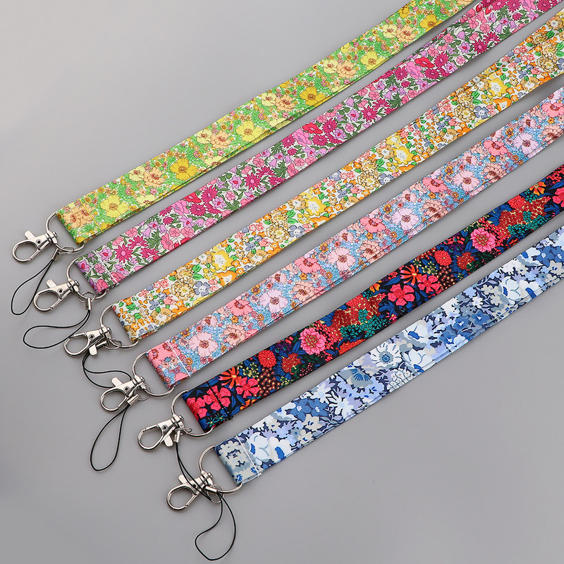 Värvilised lilled telefonipaela kaelarihm võtme ID-kaardi mobiiltelefoni rihmad USB märgihoidja jaoks DIY riputusnöör köis