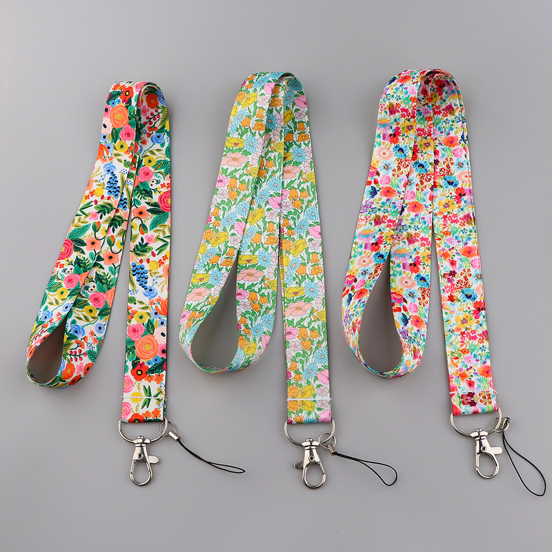 Värvilised lilled telefonipaela kaelarihm võtme ID-kaardi mobiiltelefoni rihmad USB märgihoidja jaoks DIY riputusnöör köis