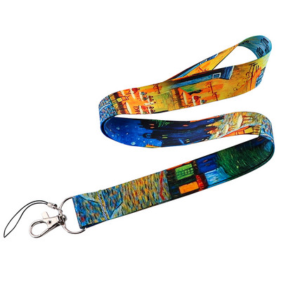 CA100 Art series Van Gogh șnur pentru butoane telefon Cureaua pentru gât Monet șnur pentru cameră fluier ID insignă cadouri drăguțe