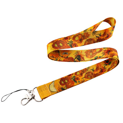 CA100 Art series Van Gogh șnur pentru butoane telefon Cureaua pentru gât Monet șnur pentru cameră fluier ID insignă cadouri drăguțe