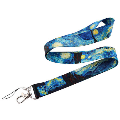 CA100 Art series Van Gogh șnur pentru butoane telefon Cureaua pentru gât Monet șnur pentru cameră fluier ID insignă cadouri drăguțe