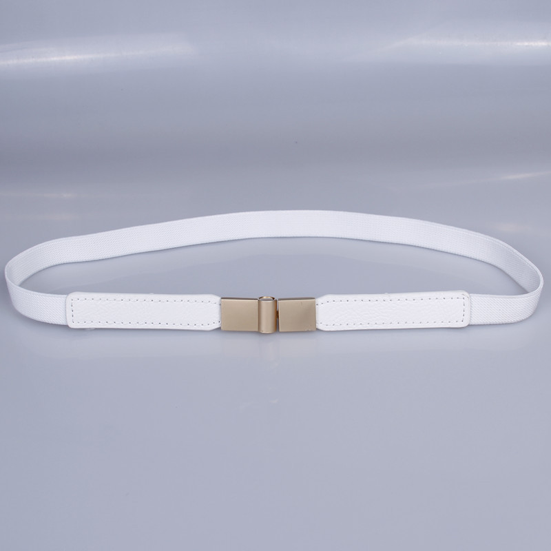 Must sulamist lilleline pannal õhuke elastne vöökoht Kuldsed pandlad Naiste kõhn vöökleit Cummerbund PU-nahast mustad venivad vööd