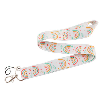 CB802 vikerkaarepael Cartoon kaelarihm võtmehoidja jaoks ID-kaardi märgihoidja mobiiltelefoni rihmad, võtmehoidja