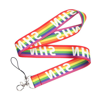 CB802 vikerkaarepael Cartoon kaelarihm võtmehoidja jaoks ID-kaardi märgihoidja mobiiltelefoni rihmad, võtmehoidja