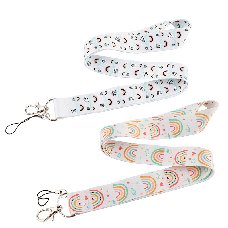 CB802 vikerkaarepael Cartoon kaelarihm võtmehoidja jaoks ID-kaardi märgihoidja mobiiltelefoni rihmad, võtmehoidja