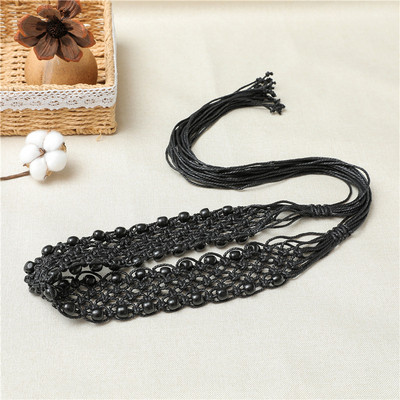 Naiste kootud vöö etnilises stiilis seelik Böömi vaha köis täis DIY helmed Käsitsi valmistatud ceinture femme fashion cinto feminino vööd